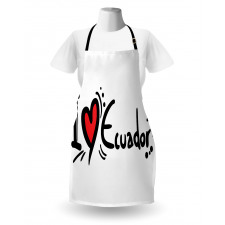 I Heart Ecuador Typography Apron