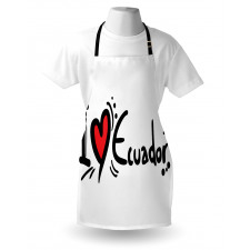 I Heart Ecuador Typography Apron