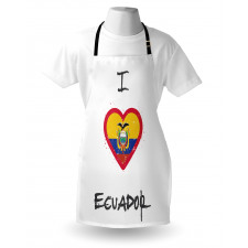 I Love Ecuador Heart Flag Apron