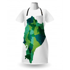 Green Tones Political Map Apron