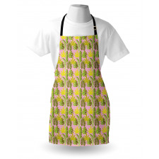 Tropic Leaves on Checkered Apron