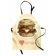 Grunge Retro Fast Food Apron