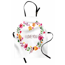 Text in Floral Heart Apron