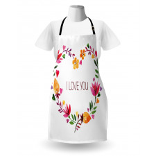 Text in Floral Heart Apron