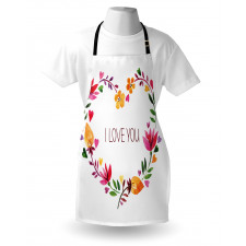 Text in Floral Heart Apron