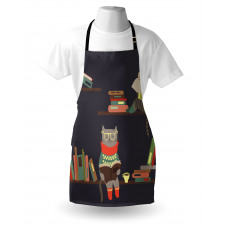 Funny Bookshelf Cat Reading Apron