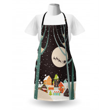 Snow Santa with Deer Town Apron