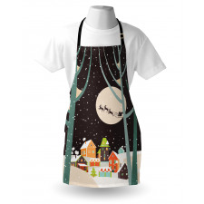 Snow Santa with Deer Town Apron