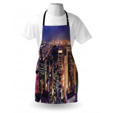 New York Panoramic Aerial Night Apron