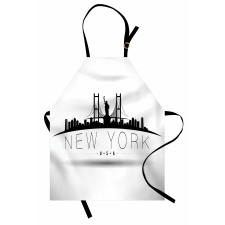 New York USA Wording Landmarks Apron