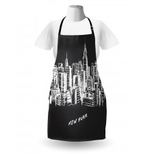 Hand Drawn City Buildings Deco Apron