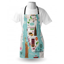 New York Infographic Doodle Map Apron