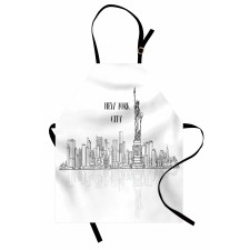 Outline Cityscape New York City Apron