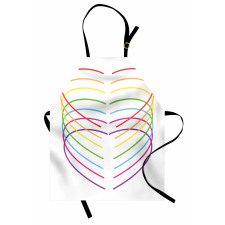 Vivid Outline Heart Drawings Apron