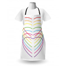 Vivid Outline Heart Drawings Apron