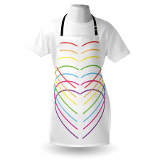 Vivid Outline Heart Drawings Apron