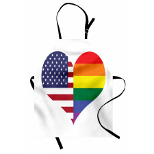 Heart with Old Glory Rainbow Apron