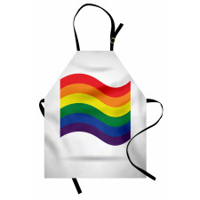 Waving Gay Flag Illustration Apron