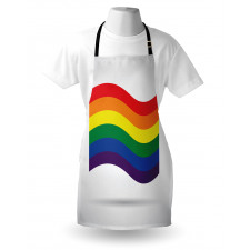 Waving Gay Flag Illustration Apron