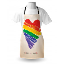 Happy Gay Pride Rainbow Heart Apron