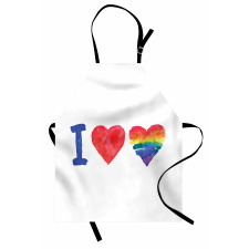 Watercolor I Love LGBT Homo Apron