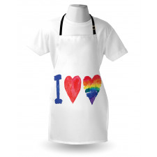 Watercolor I Love LGBT Homo Apron