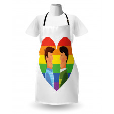 Smiling Men Gay Rainbow Flag Apron