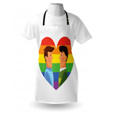 Smiling Men Gay Rainbow Flag Apron