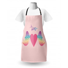 Love Heart Rainbow Wings Apron