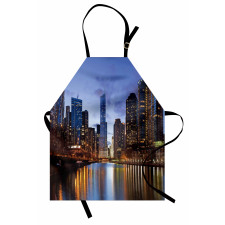 Chicago Riverside at Night Apron