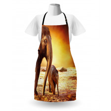 Mother Baby Elephant Family Apron