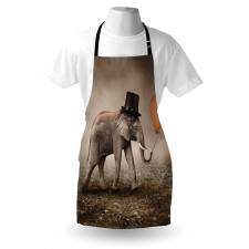 Hayvan Deseni Mutfak Önlüğü Şapkalı Filli