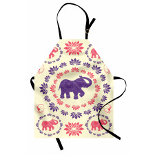 Colorful Floral Elephant Apron