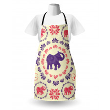 Colorful Floral Elephant Apron