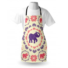 Colorful Floral Elephant Apron