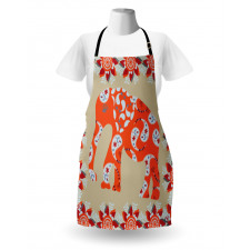 Orange Flower Blossoms Apron