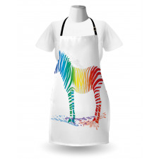 Zebra Rainbow Colors Apron