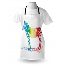 Zebra Rainbow Colors Apron