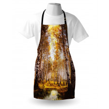 Autumn Birch Trees River Apron