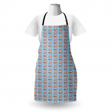 Crab and Fish Pattern Sketch Apron