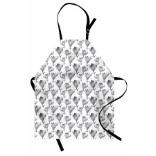 Greyscale Watercolor Flowers Apron
