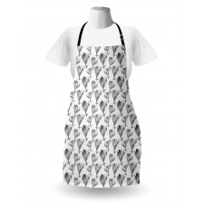 Greyscale Watercolor Flowers Apron