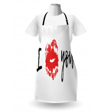 I Kiss You with Lipstick Print Apron