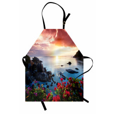 Poppy Carnations Spring Apron