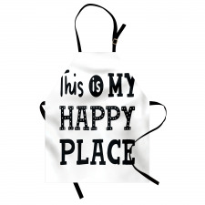 His is My Happy Place Phrase Apron