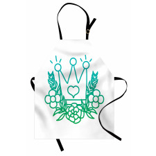 Majestic Crown and Flowers Apron