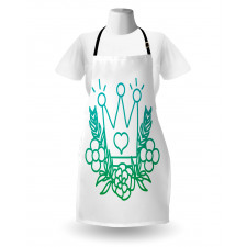 Majestic Crown and Flowers Apron