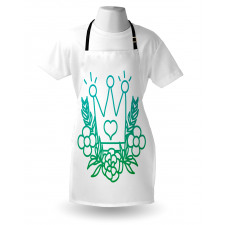 Majestic Crown and Flowers Apron