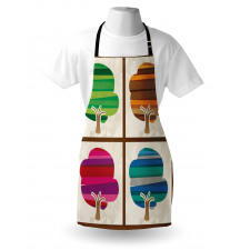 Striped Fall Silhouettes Apron