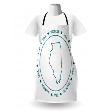 Outline Map in USA Circle Apron